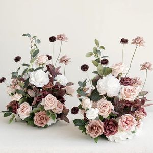 Ling’s Moment Free Standing Flower Arrangement set of 2- Dusty Rose